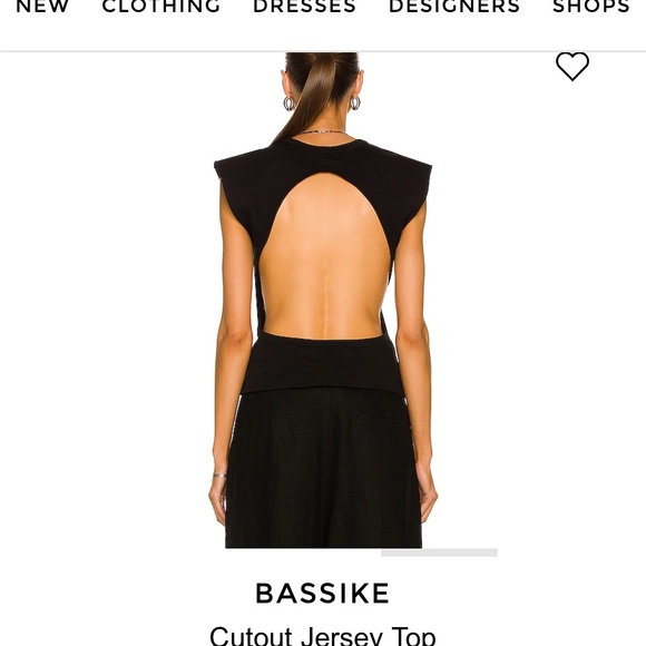 BASSIKE Cut out Jersey Top. Open Back top on small . Black in color . - Picture 3 of 7